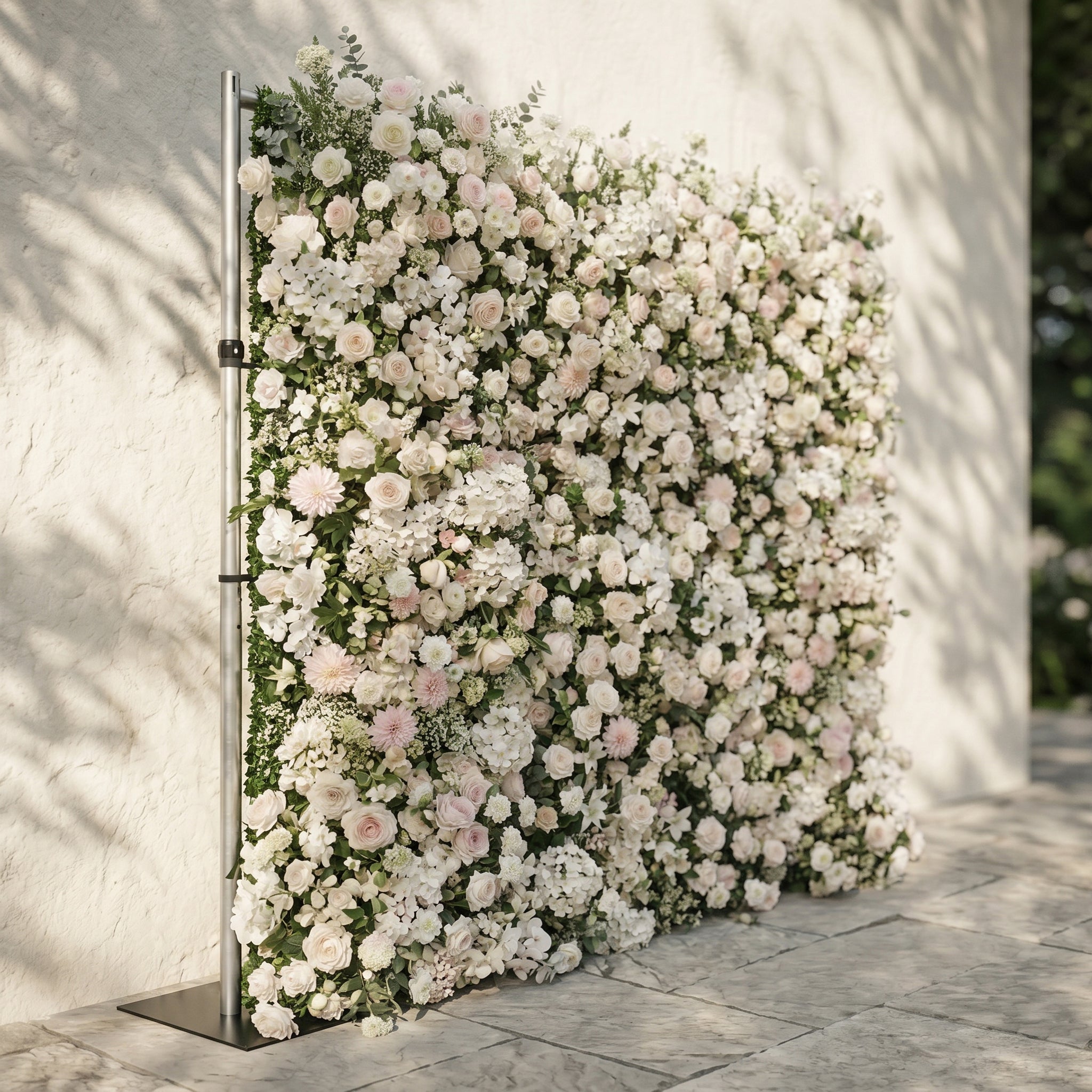 Zarenlora:New Luxury White&amp;Pink 5D Flower wall with Roses &amp;Hydrangeas for Wedding&amp;Event Decor zarenlora left