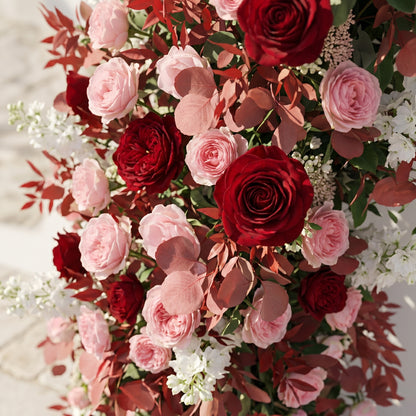 Zelloria Arch: New Autumn Style Flower Arch with Pink Roses for Luxury Weddings&amp;Events Decoration Incuding Frame