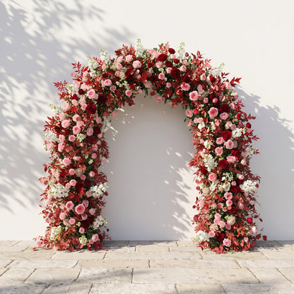 Zelloria Arch: New Autumn Style Flower Arch with Pink Roses for Luxury Weddings&amp;Events Decoration Incuding Frame