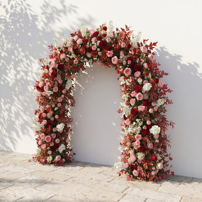 Zelloria Arch: New Autumn Style Flower Arch with Pink Roses for Luxury Weddings&amp;Events Decoration Incuding Frame