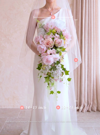 Cascade- Bridal Bouquet 13.7"x23.6&
