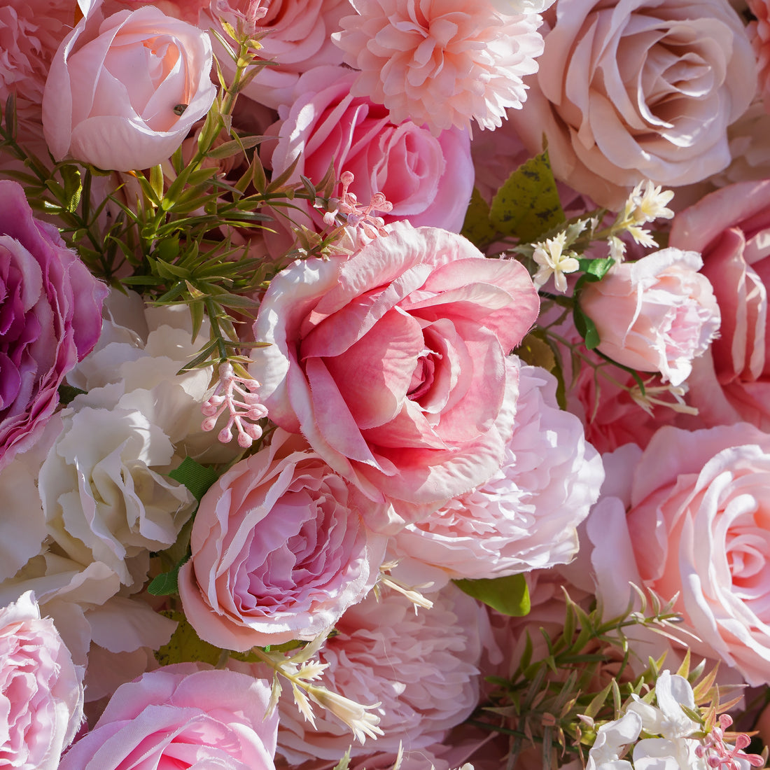 Flower Wall,Artificial Flower,Rolling Up Curtain Flower Wall,Aapo: 3D Fabric Artificial Flower Wall Rolling Up Curtain Flower Wall R110 - 8ft*8ft,Rose Morning