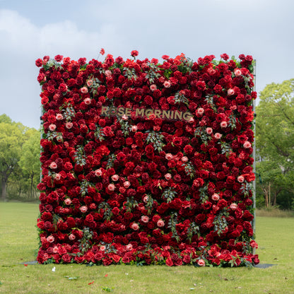 CP Aileen: One Fabric Backdrop Artificial rolling up flower wall+ 1 Flower Wall Stand