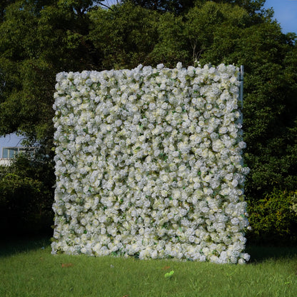 Artificial Flower,Flower Wall,Rolling Up Curtain Flower Wall,Aria:5D Fabric Artificial Flower Wall Rolling Up Curtain Flower Wall 8ft*8ft -R053,Rose Morning