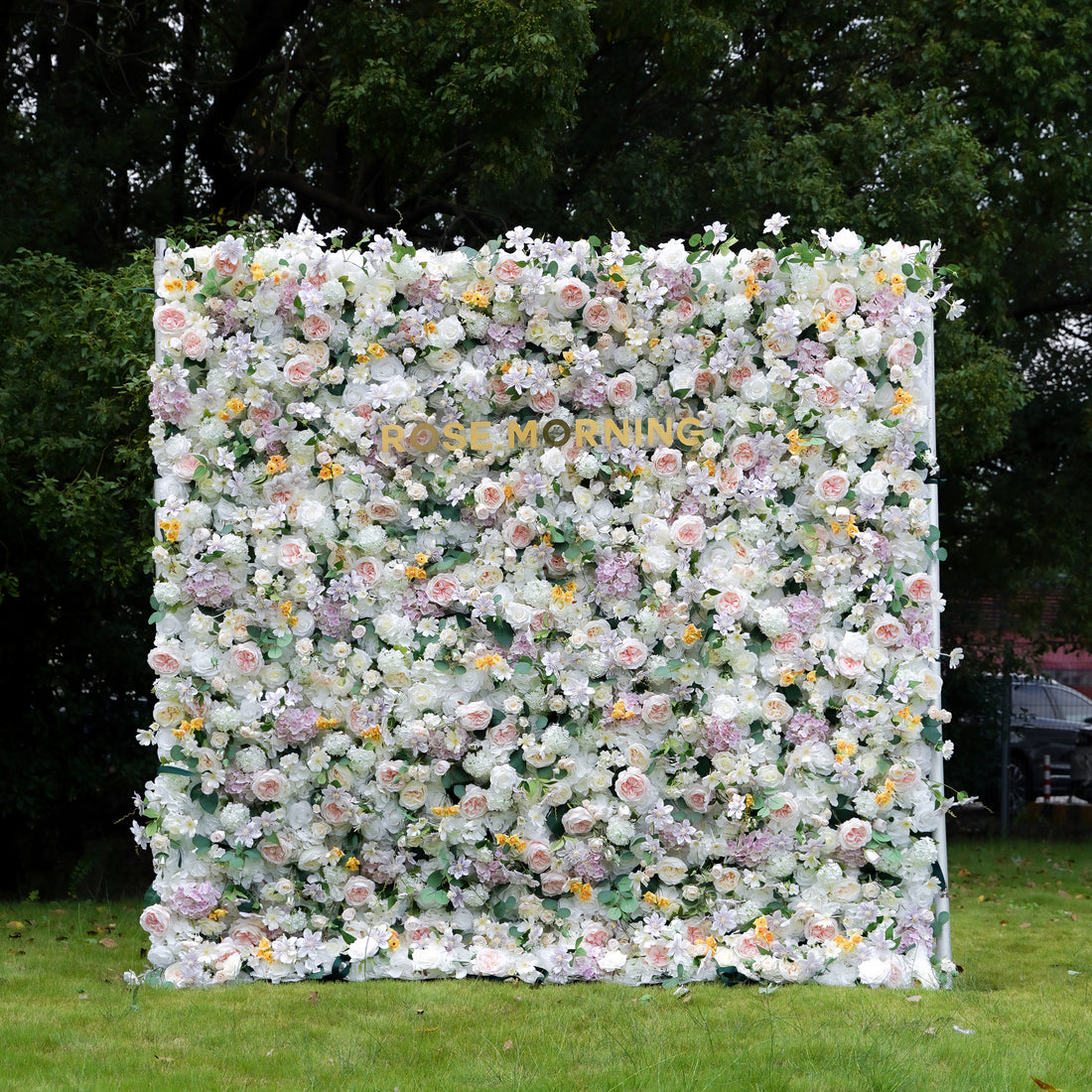 Alexa 5D Fabric Artificial rolling up curtain flower wall Rose Morning