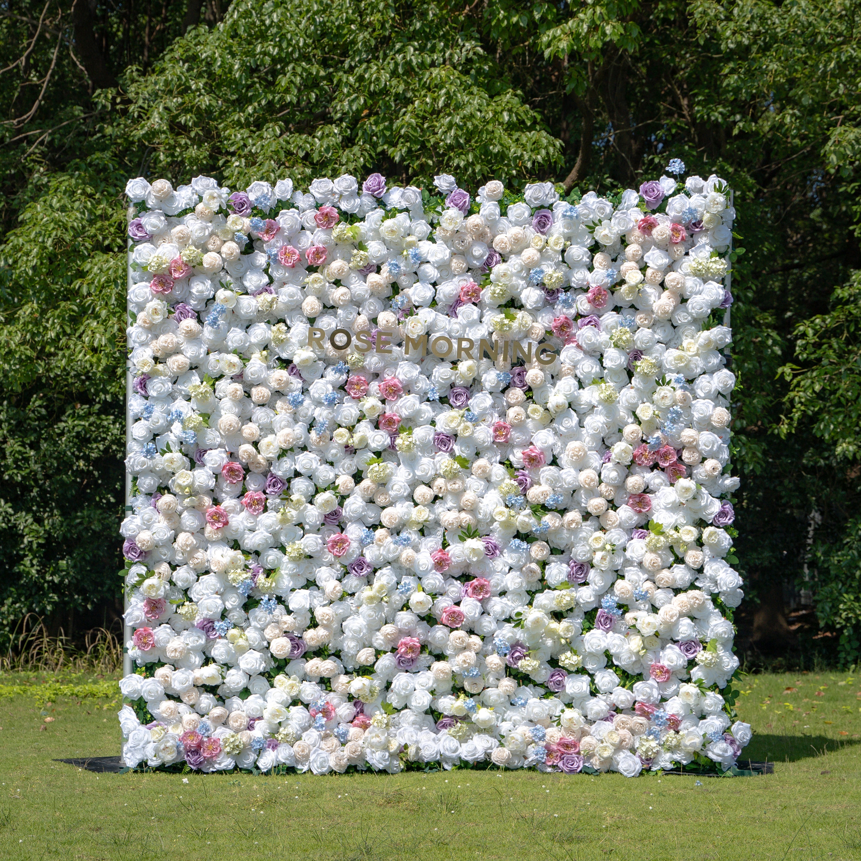 Alison：5D Fabric Artificial rolling up curtain flower wall (Ready to ship) Rose Morning
