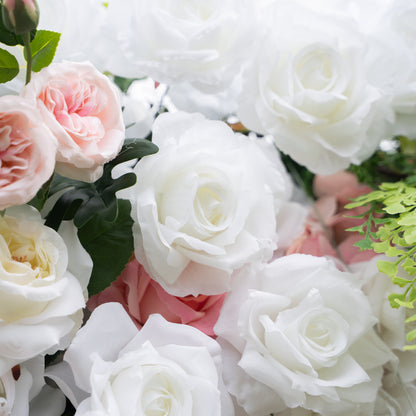 Alissa：5D Fabric Artificial rolling up curtain flower wall