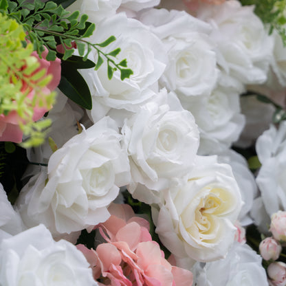 Alissa：5D Fabric Artificial rolling up curtain flower wall