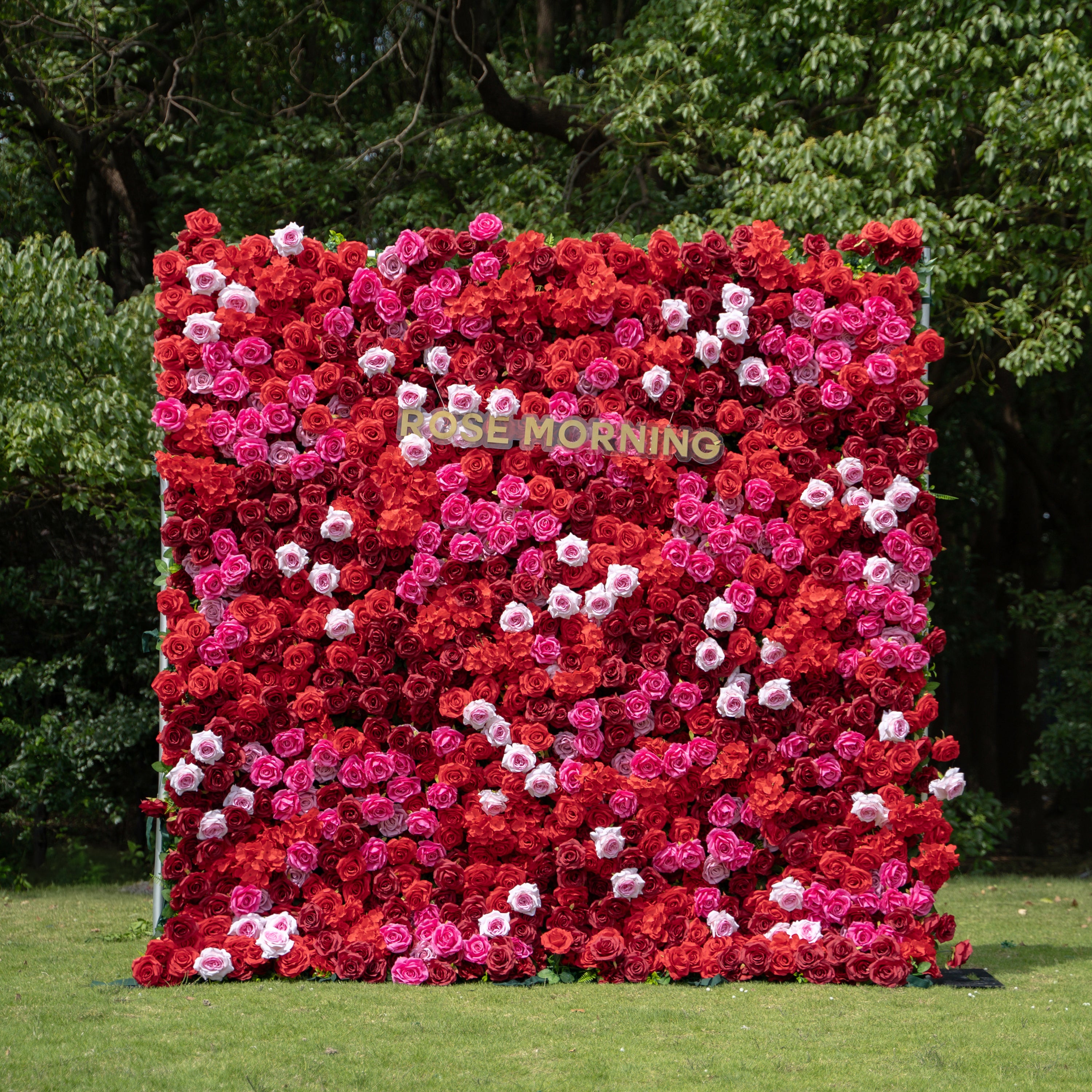 Angelica：4D Fabric Artificial zip up curtain flower wall 8ft*8ft