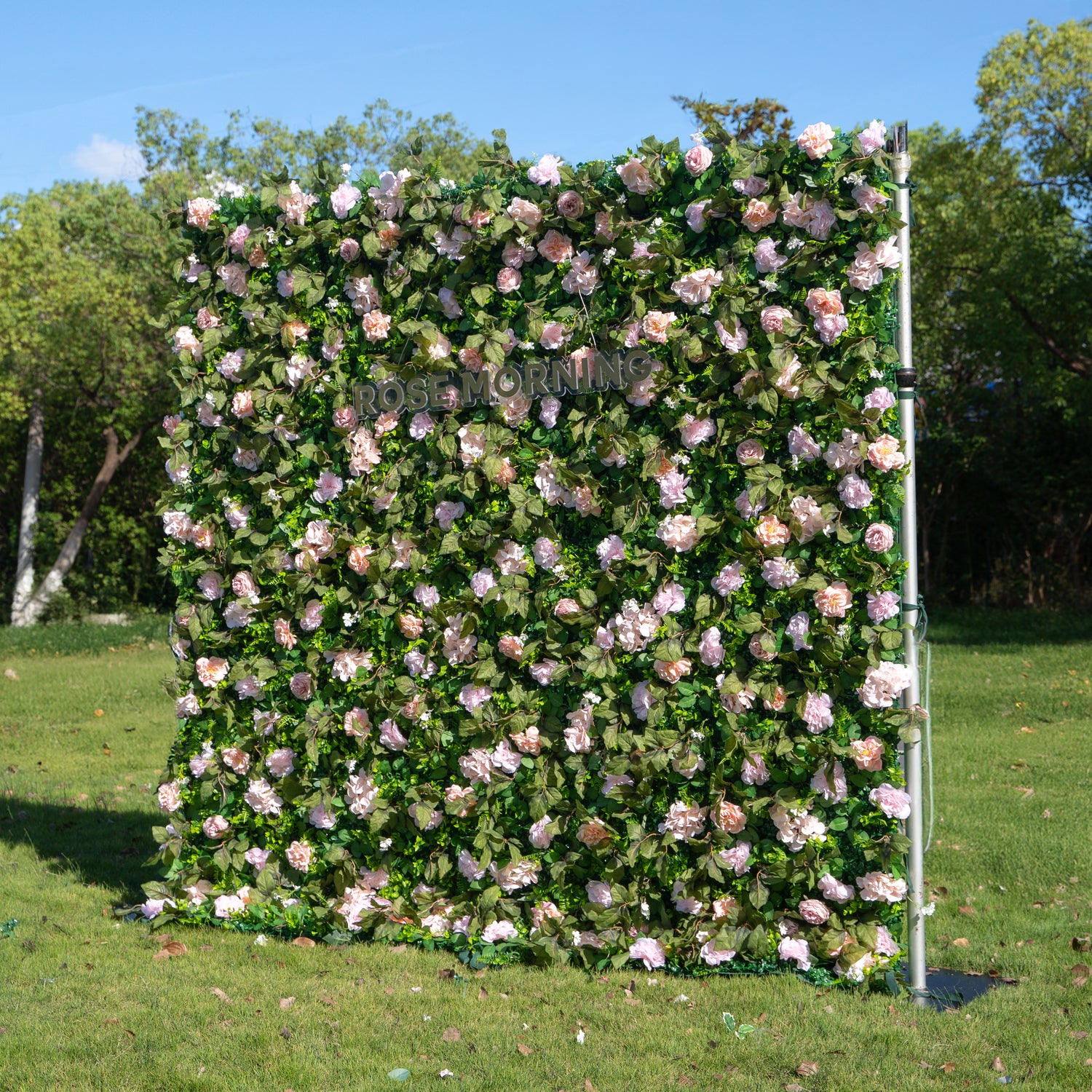 Ann： Fabric Artificial zip up curtain flower wall 8ft*8ft