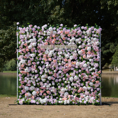 Arabella：3D Fabric Artificial rolling up curtain flower wall