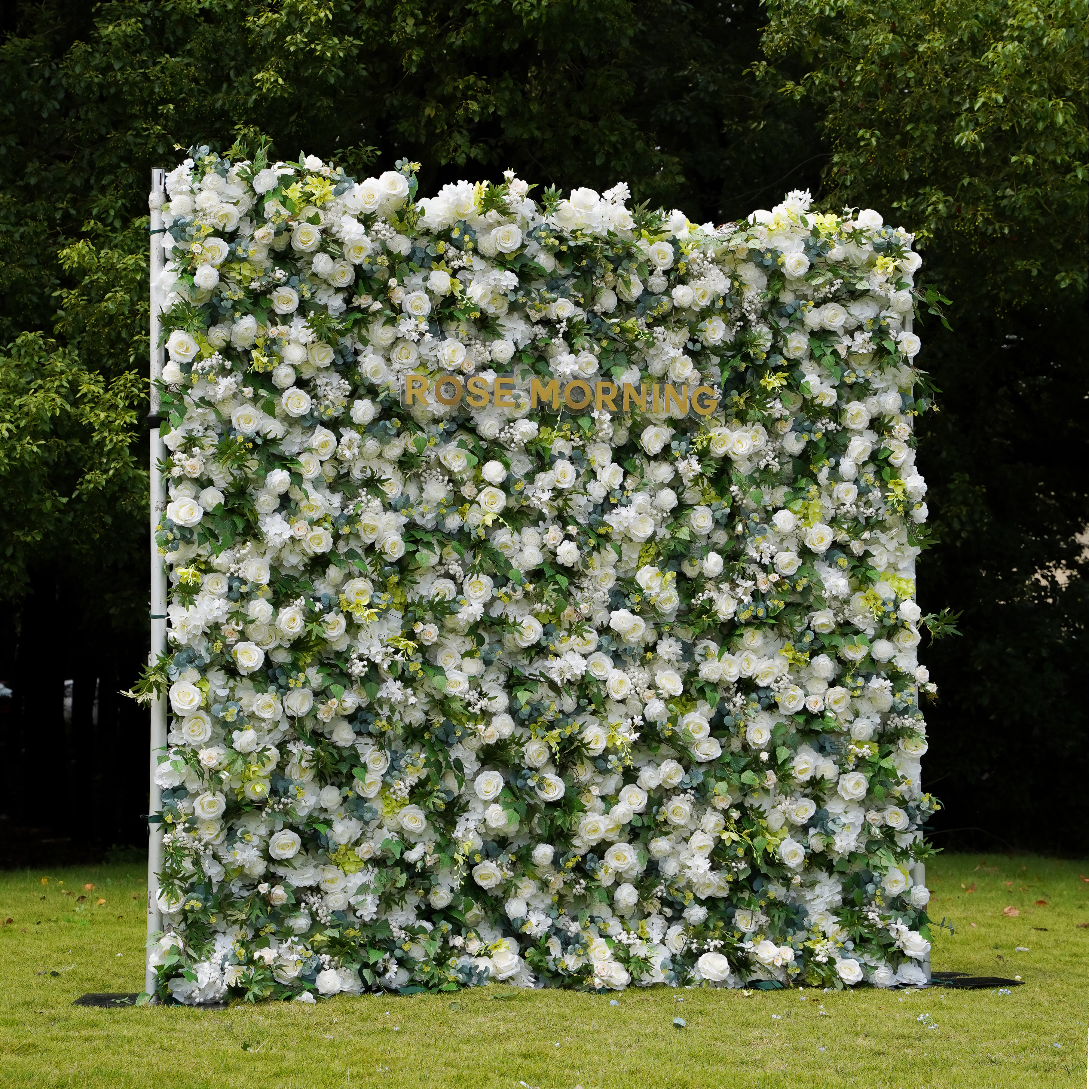 Arcadia 3D Fabric Artificial Flower Wall Rolling Up Curtain Flower Wall Rose Morning