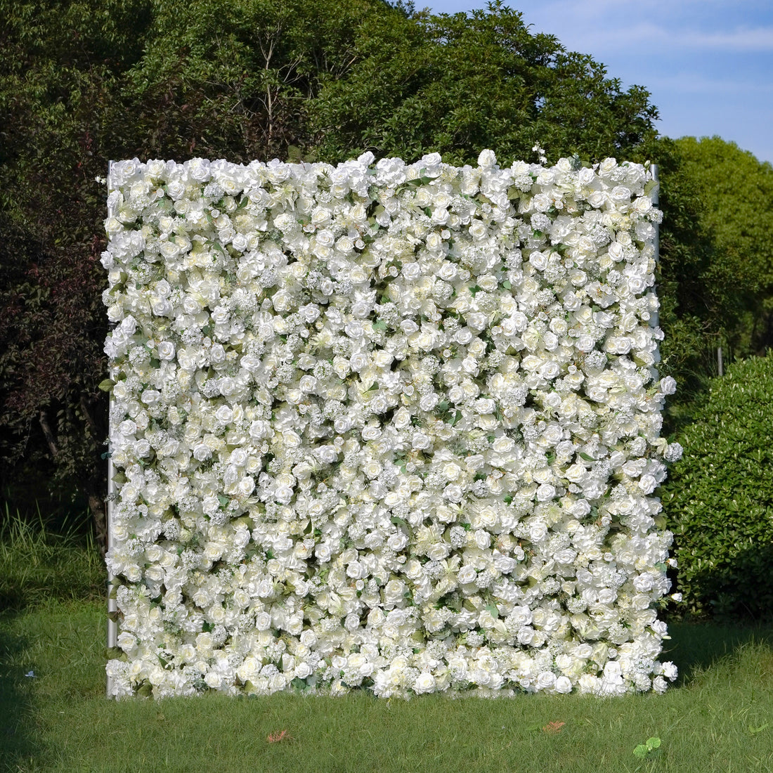 CP Aria: One Fabric Backdrop Artificial rolling up flower wall+ 1 Flower Wall Stand