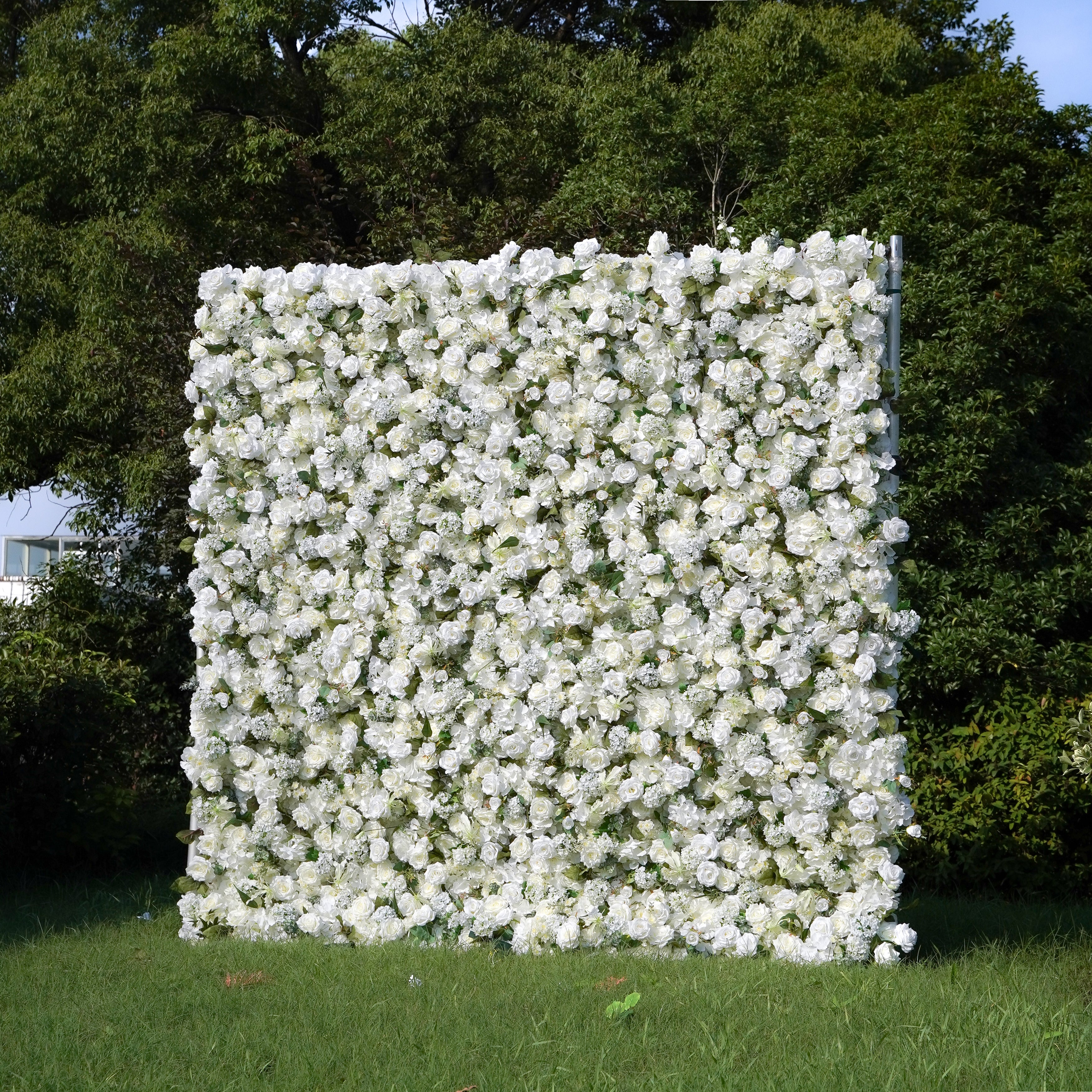 CP Aria: One Fabric Backdrop Artificial rolling up flower wall+ 1 Flower Wall Stand