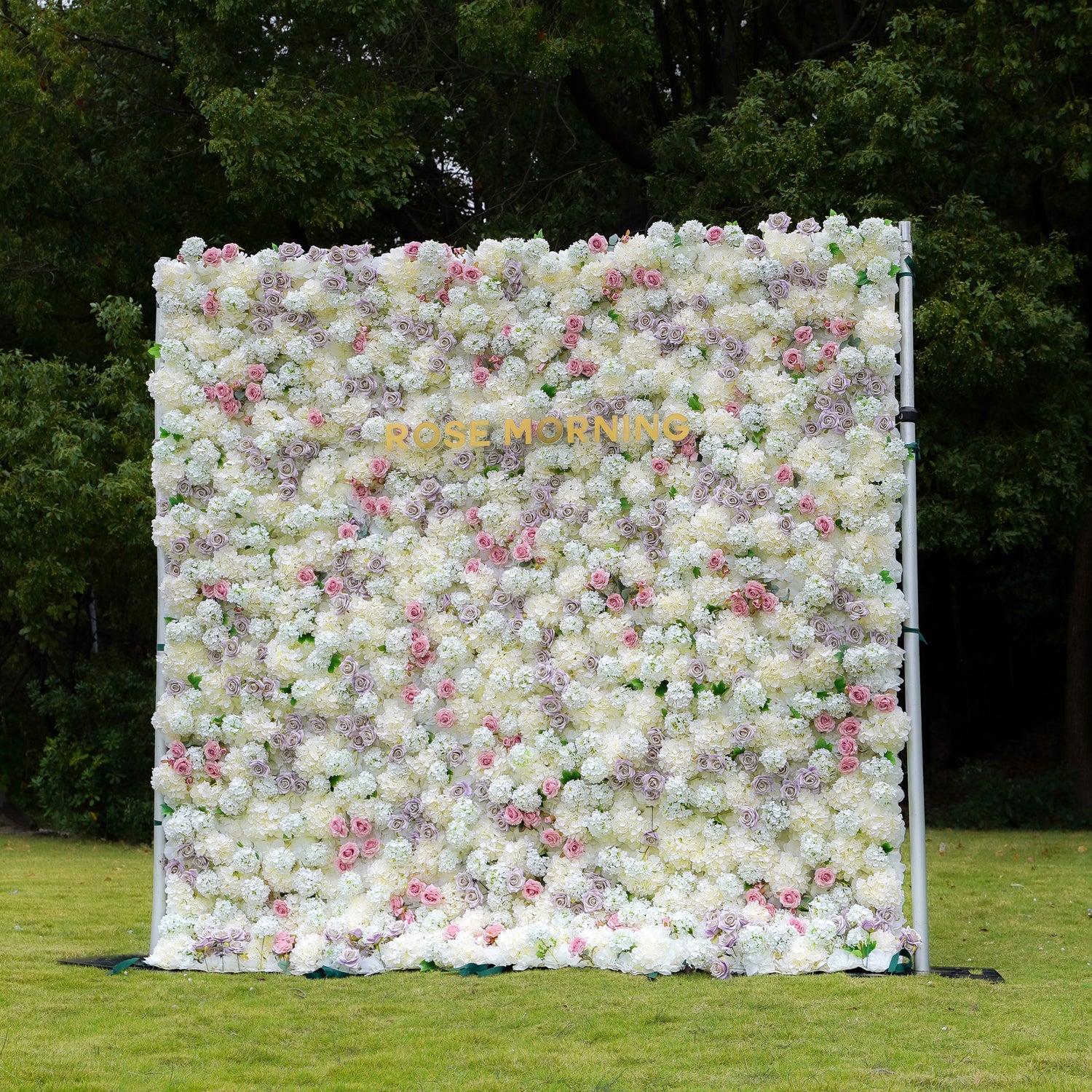 Aubrey 3D Fabric Artificial rolling up curtain flower wall Rose Morning