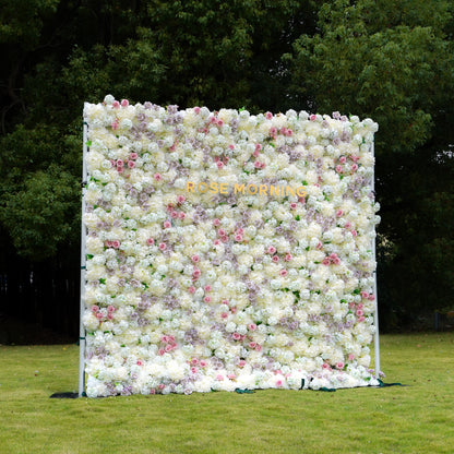 Aubrey 3D Fabric Artificial rolling up curtain flower wall Rose Morning