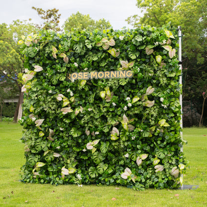 Aura：4D Fabric Artificial rolling up curtain flower wall