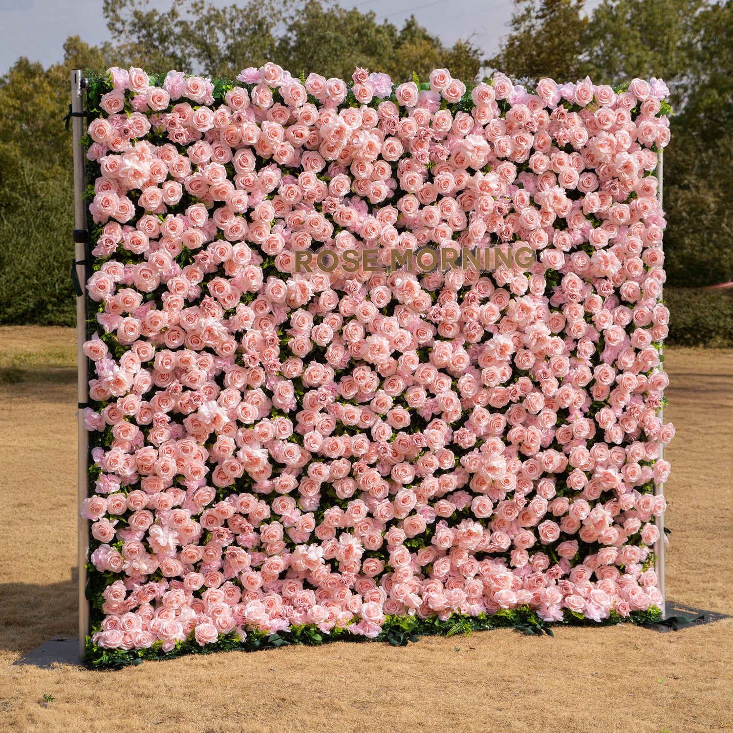 Aurelle: 3D Blush Pink Silk Rose Roll-Up Fabric Flower Wall for Wedding Parties &amp; Events