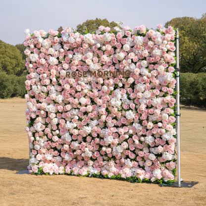 Solara: 3D Fabric Artificial rolling up curtain flower wall