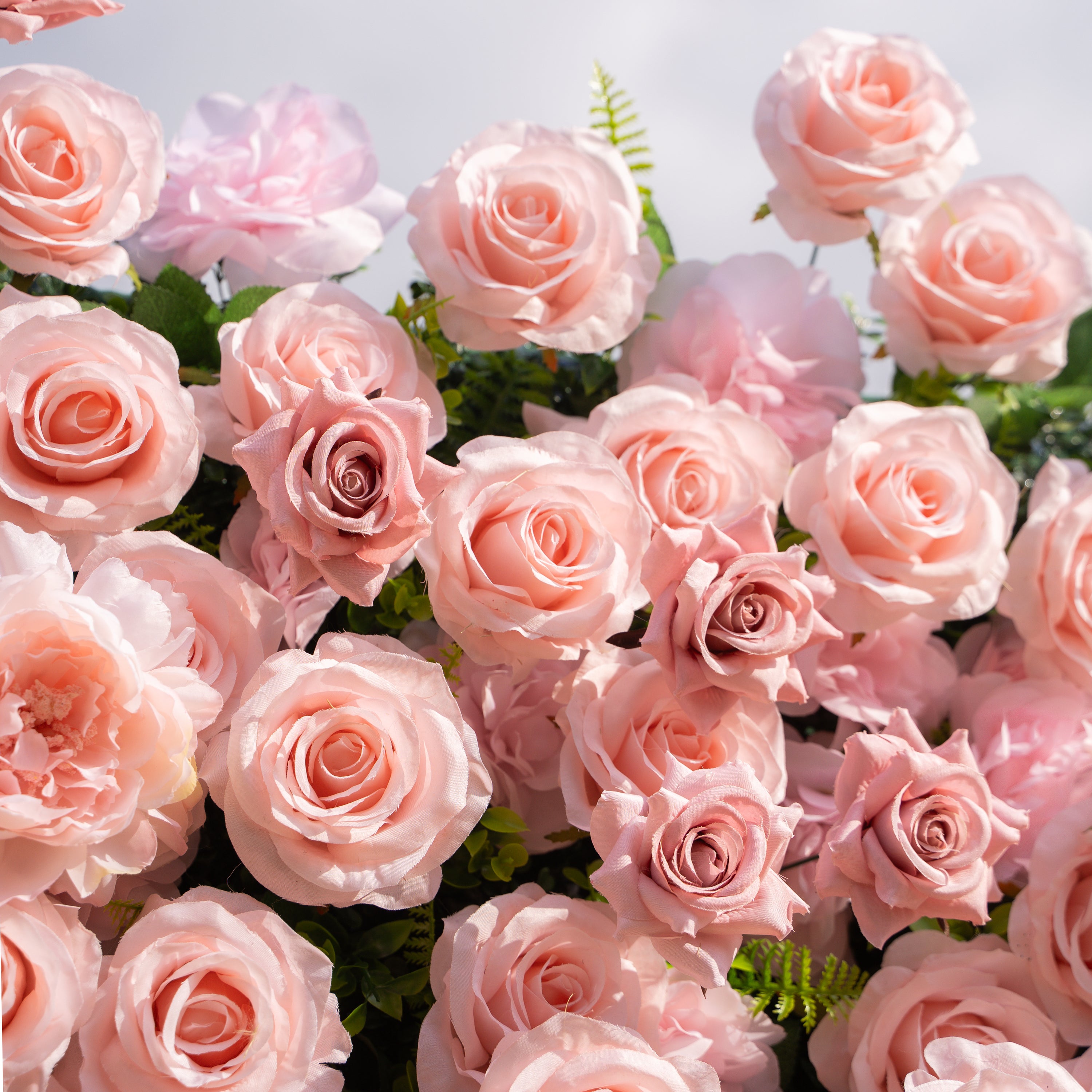 Aurelle: 3D Blush Pink Silk Rose Roll-Up Fabric Flower Wall for Wedding Parties &amp; Events