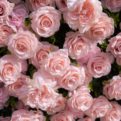 Aurelle: 3D Blush Pink Silk Rose Roll-Up Fabric Flower Wall for Wedding Parties &amp; Events
