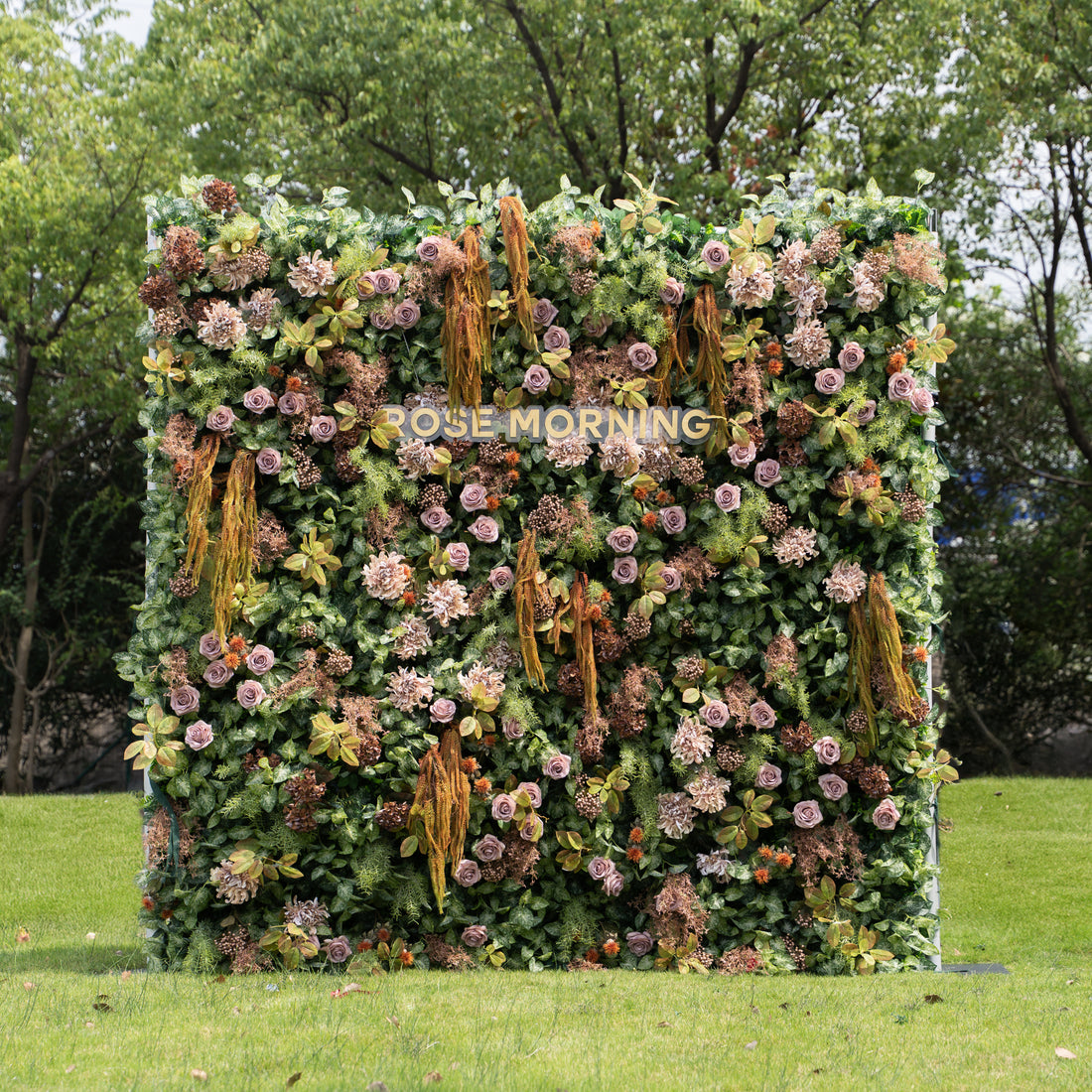 Autunno：5D Fabric Artificial rolling up curtain flower wall