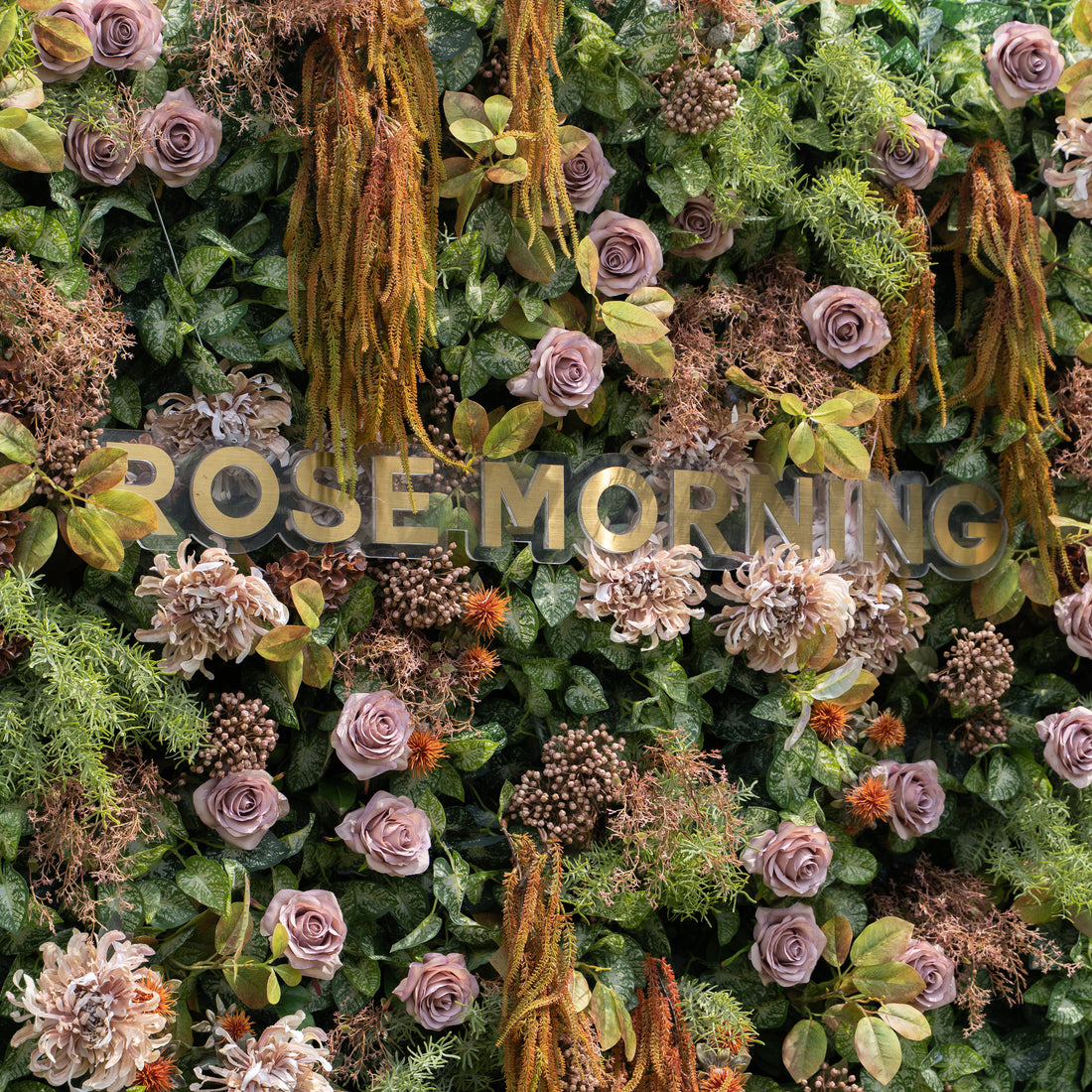 Autunno：5D Fabric Artificial rolling up curtain flower wall