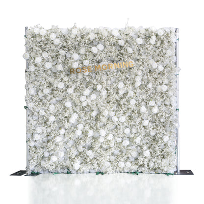 Baby Breath：3D Fabric Artificial rolling up curtain flower wall