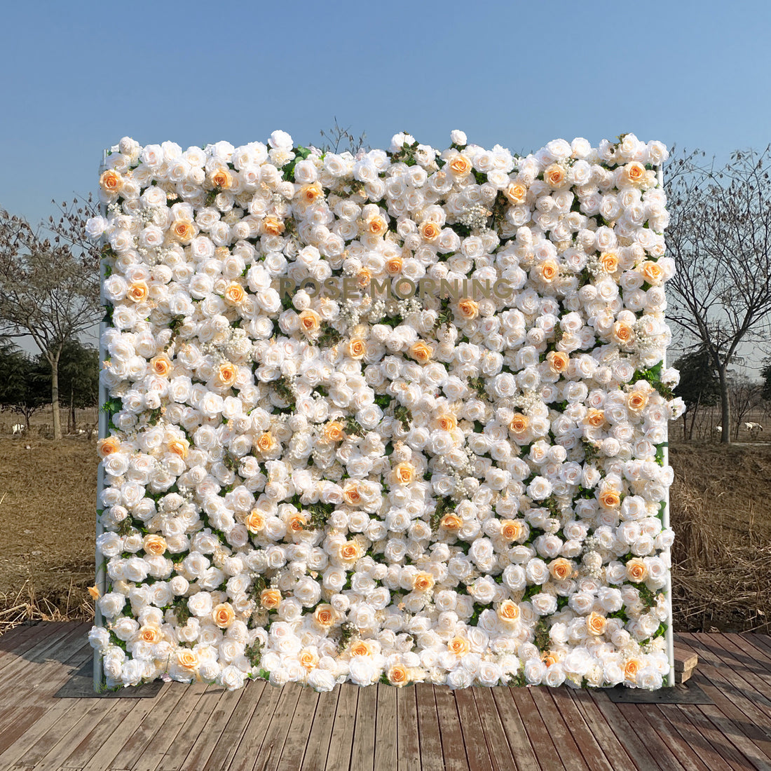 ULZ005：5D Fabric Artificial rolling up curtain flower wall (Ready to ship-Only USA)