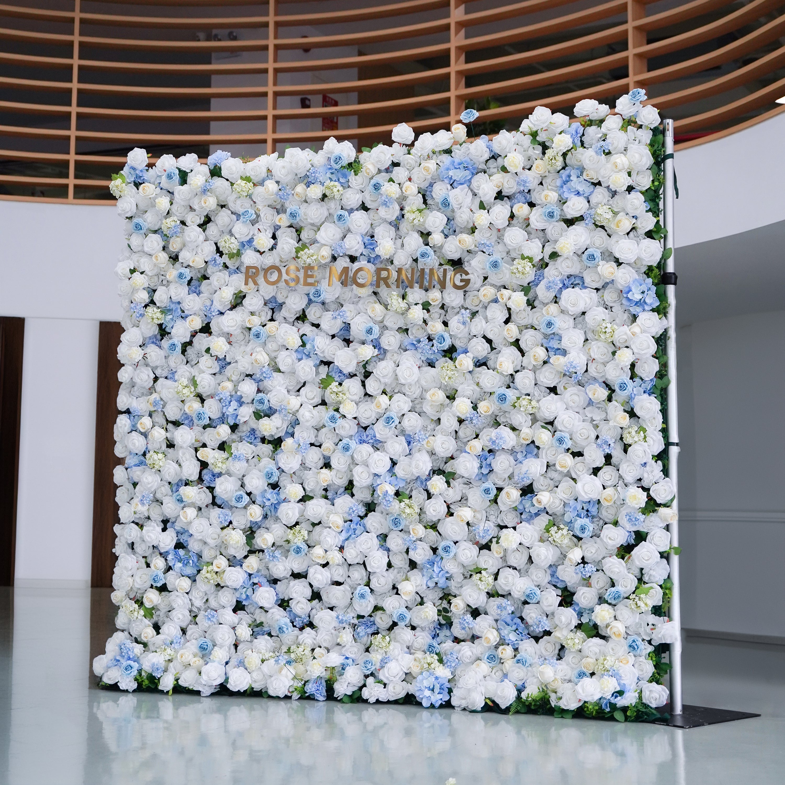 Beata：5D Fabric Artificial rolling up curtain flower wall (Ready to ship) Rose Morning