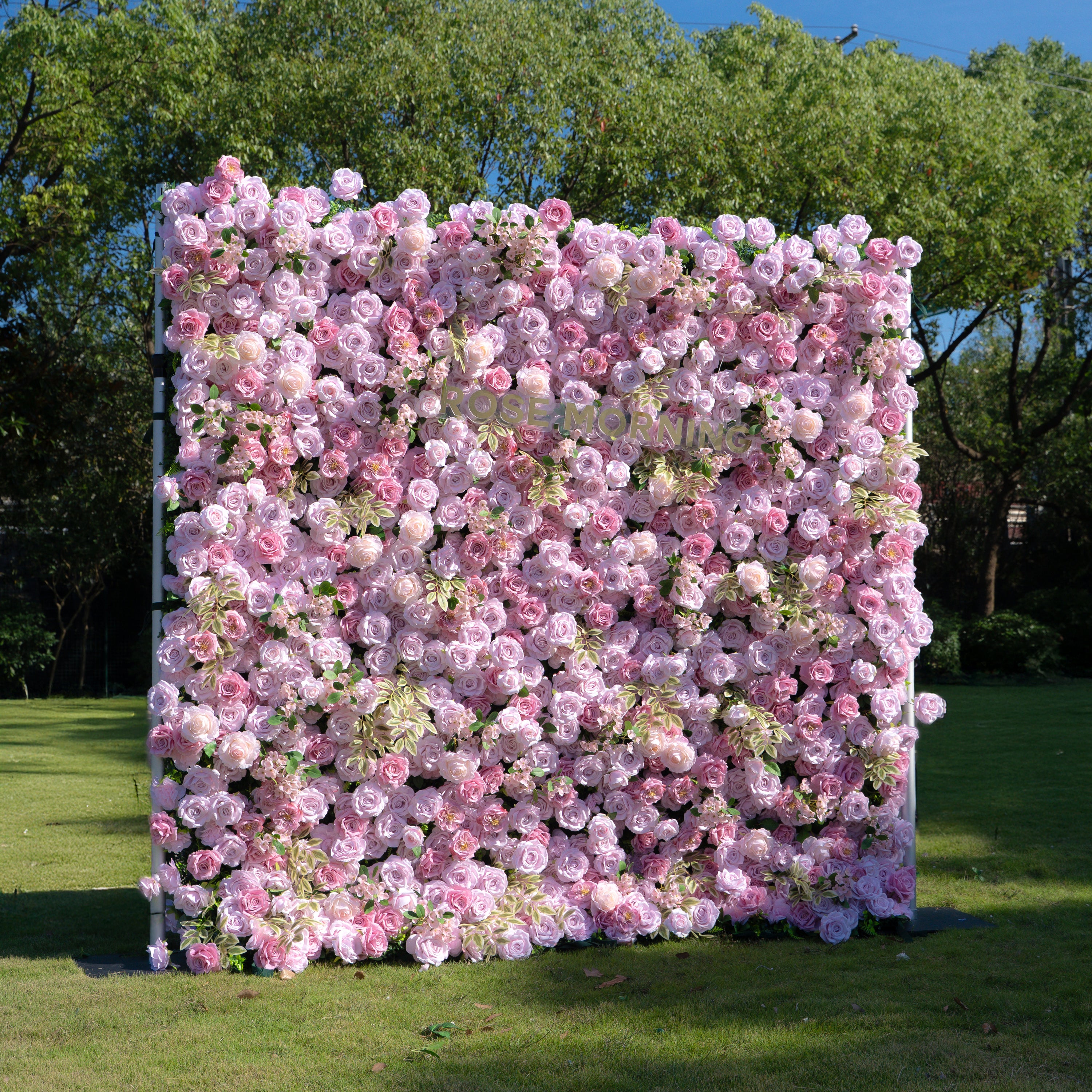 Bene：4D Fabric Artificial zip up curtain flower wall 8ft*8ft