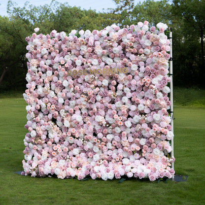 Blessed：5D Fabric Artificial rolling up curtain flower wall