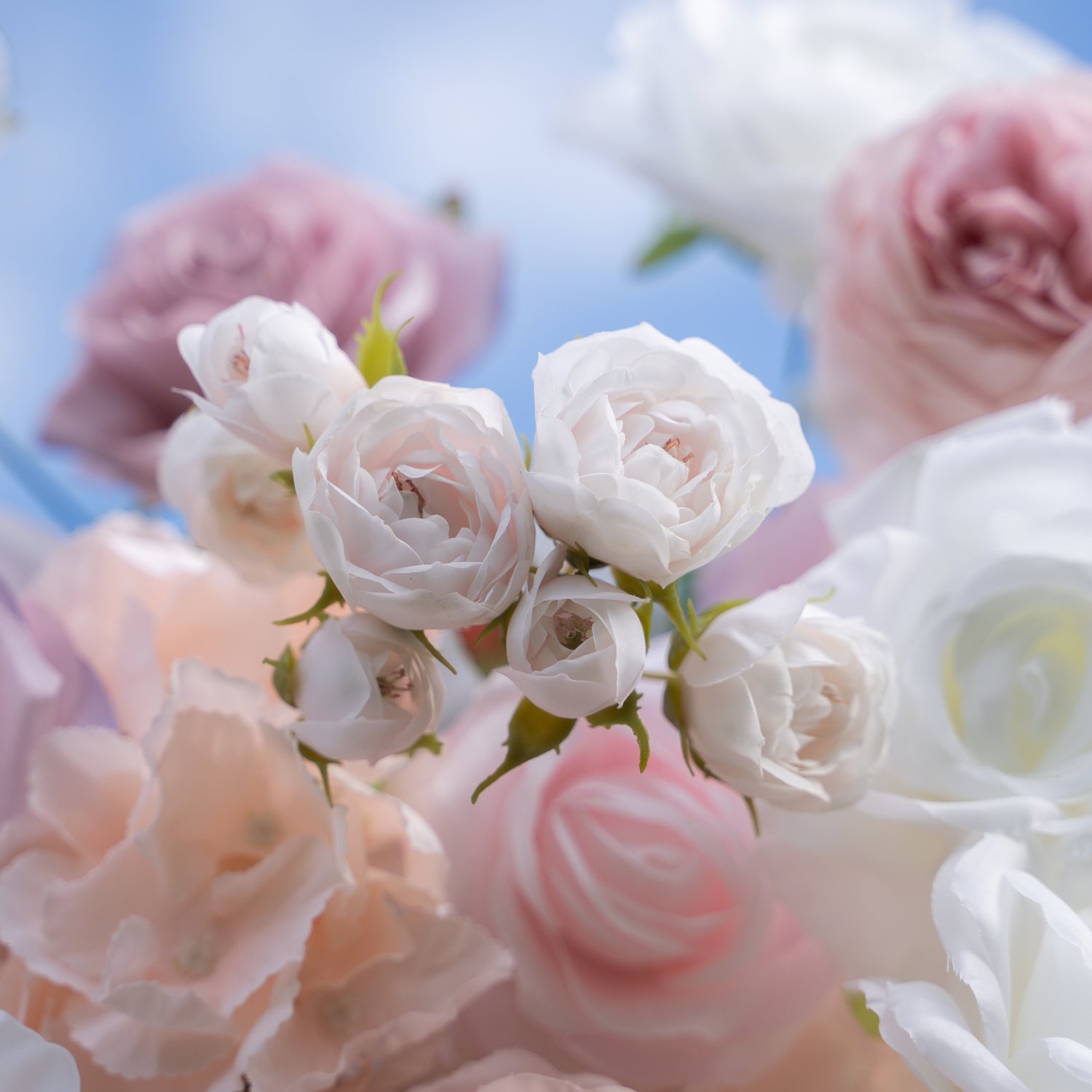 Blessed：5D Fabric Artificial rolling up curtain flower wall