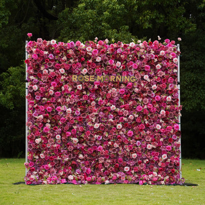Blossom 3D Fabric Artificial Flower Wall Rolling Up Curtain Flower Wall Rose Morning