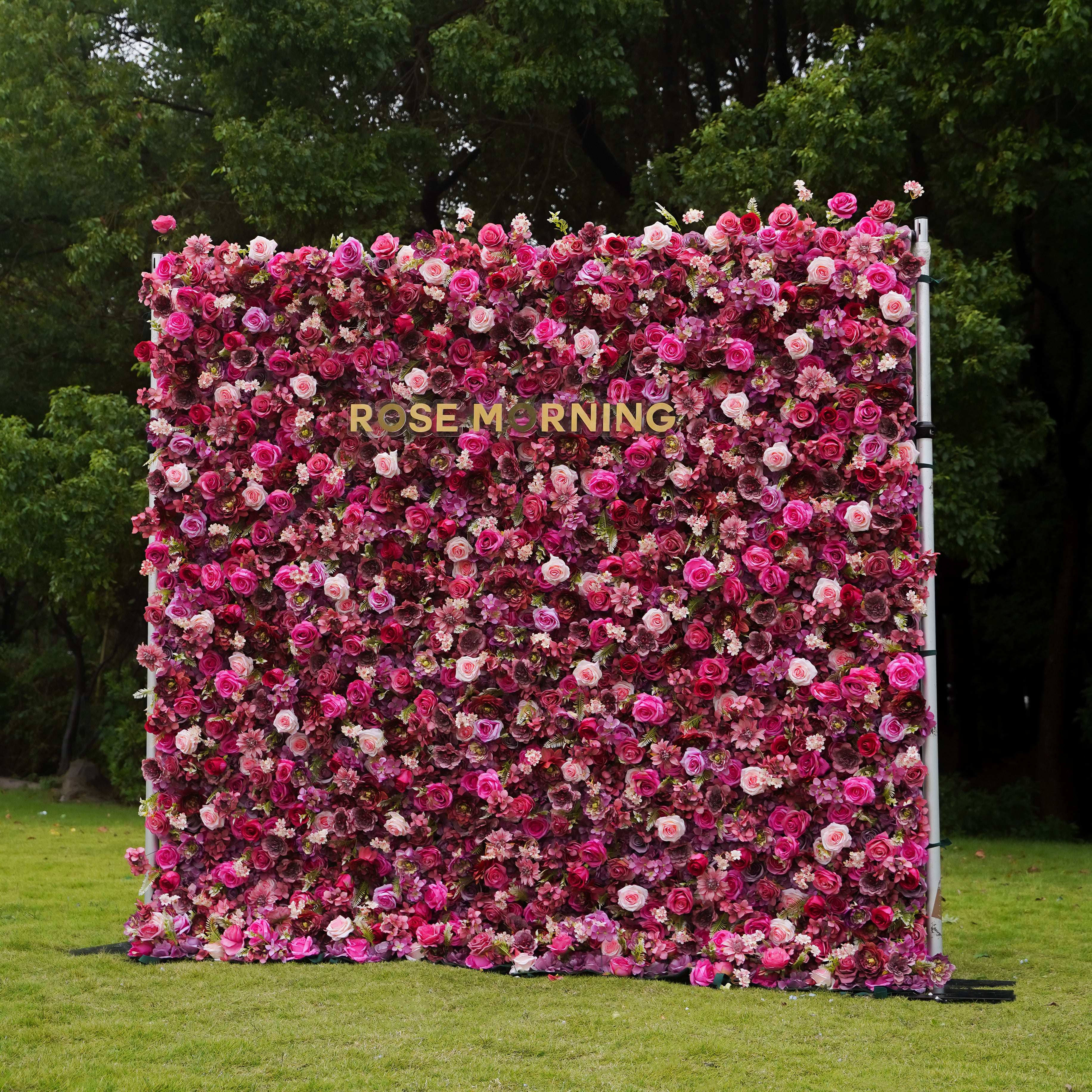 Blossom 3D Fabric Artificial Flower Wall Rolling Up Curtain Flower Wall Rose Morning