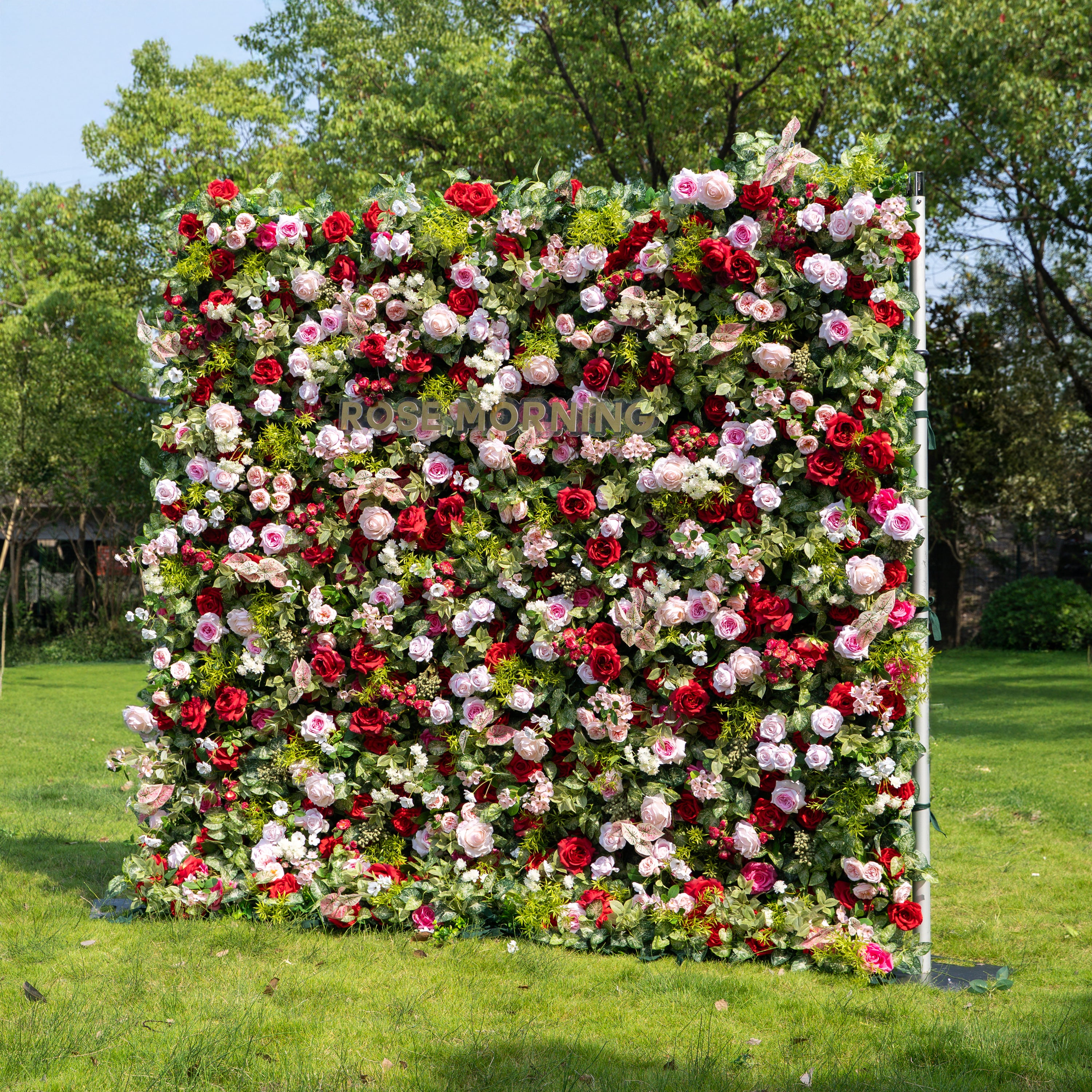 Bonjour：5D Fabric Artificial zip up curtain flower wall 8ft*8ft