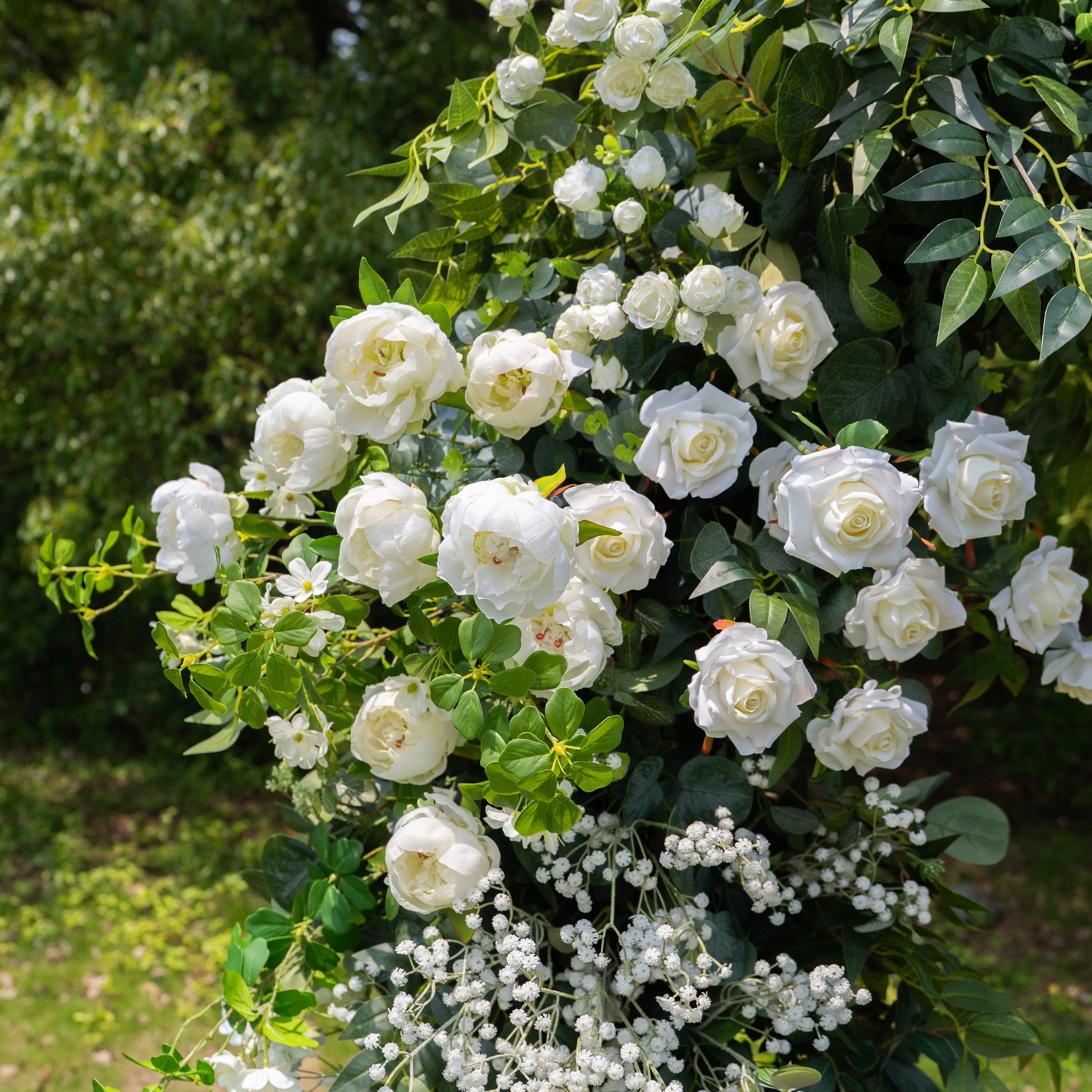 Brave - White Green Floral Arch with Frame for Wedding Party Event Backdrop Decoration