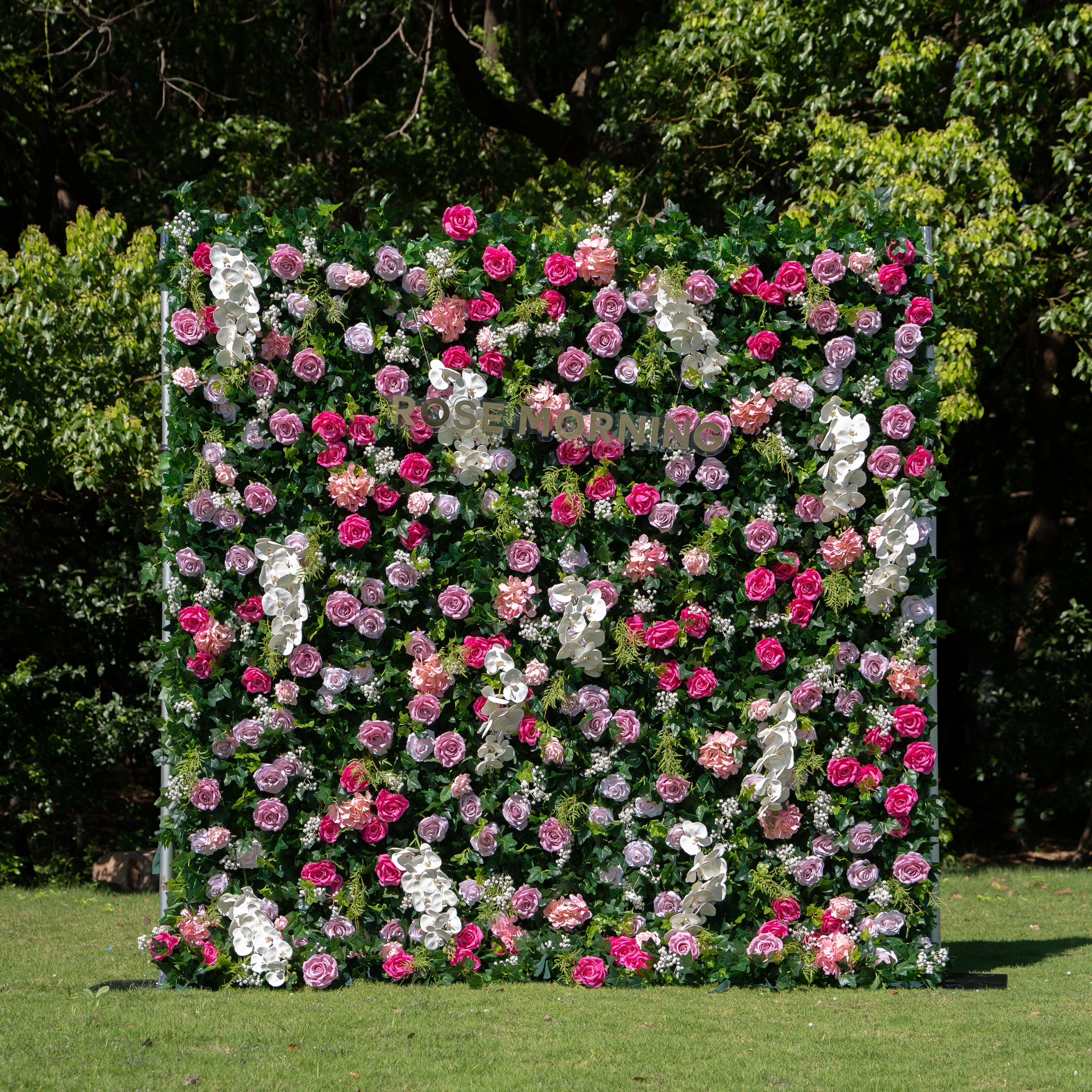 Brielle：5D Fabric Artificial rolling up curtain flower wall (Ready to ship) Rose Morning