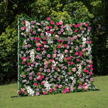 Brielle：5D Fabric Artificial rolling up curtain flower wall (Ready to ship) Rose Morning