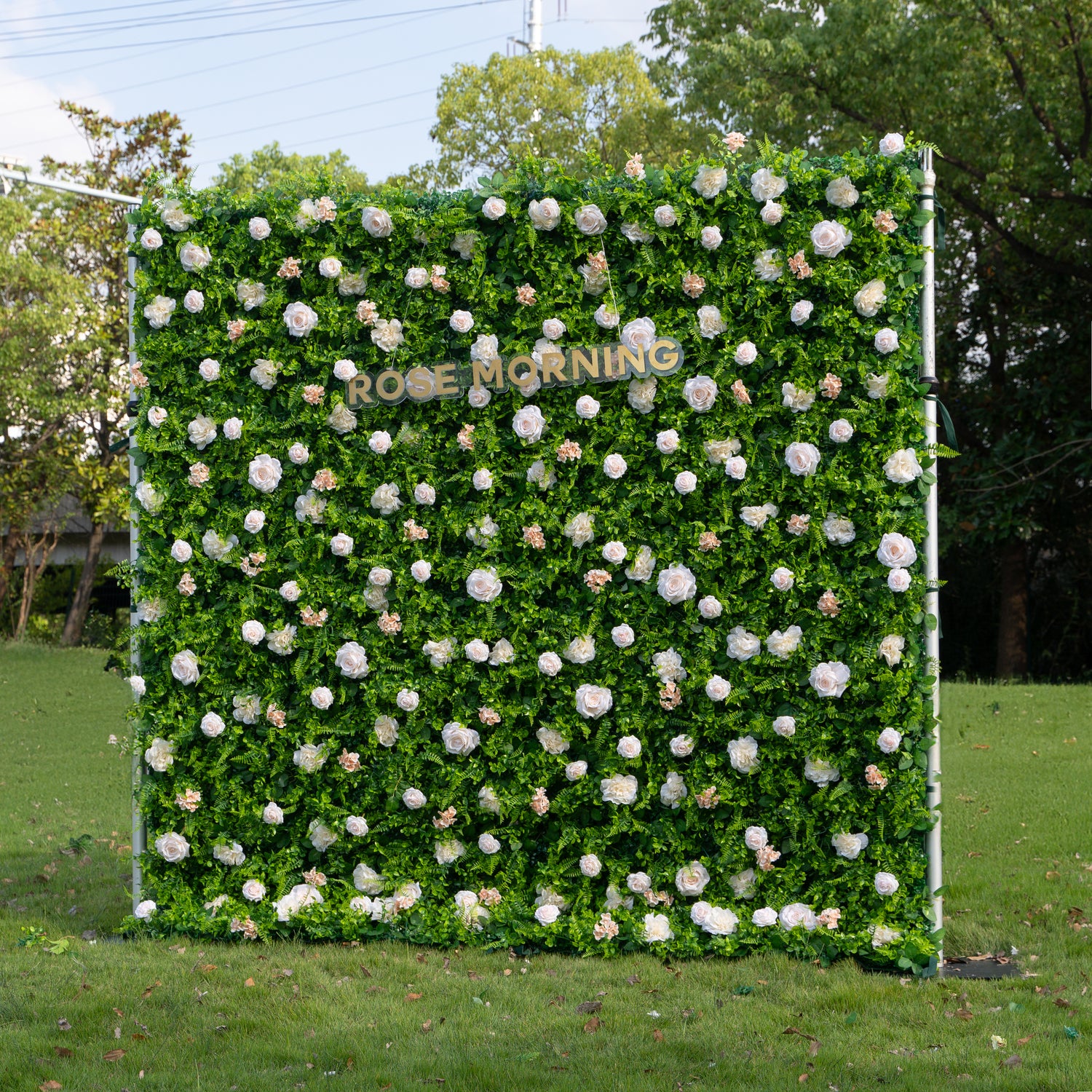 Brighten： Fabric Artificial zip up curtain flower wall 8ft*8ft