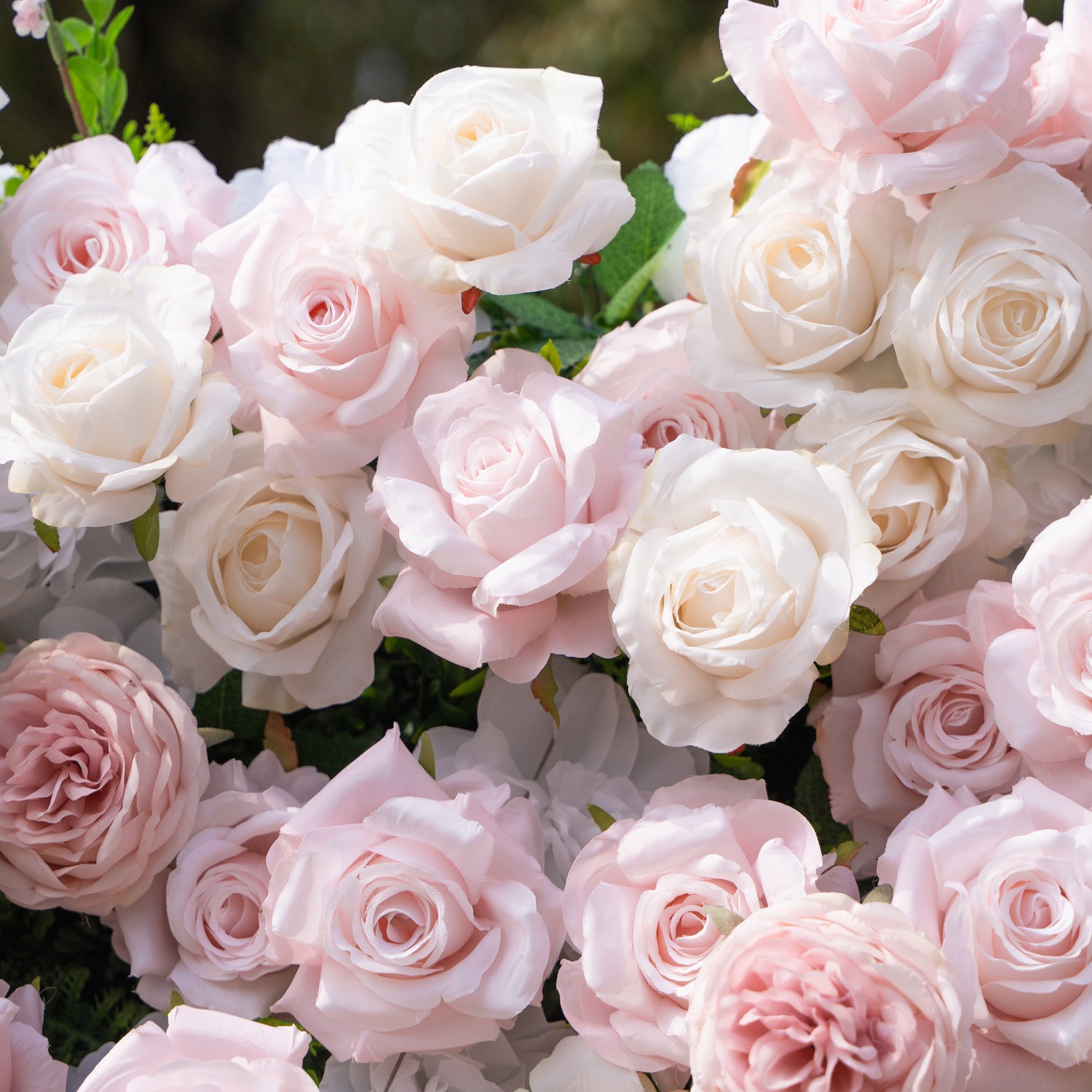 Caius: Luxury 5D Cream &amp; Blush Silk Floral Wall Roll-Up Fabric Backdrop for Dreamy Garden Weddings &amp; Bridal Showers