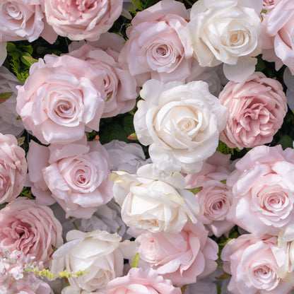 Caius: Luxury 5D Cream &amp; Blush Silk Floral Wall Roll-Up Fabric Backdrop for Dreamy Garden Weddings &amp; Bridal Showers