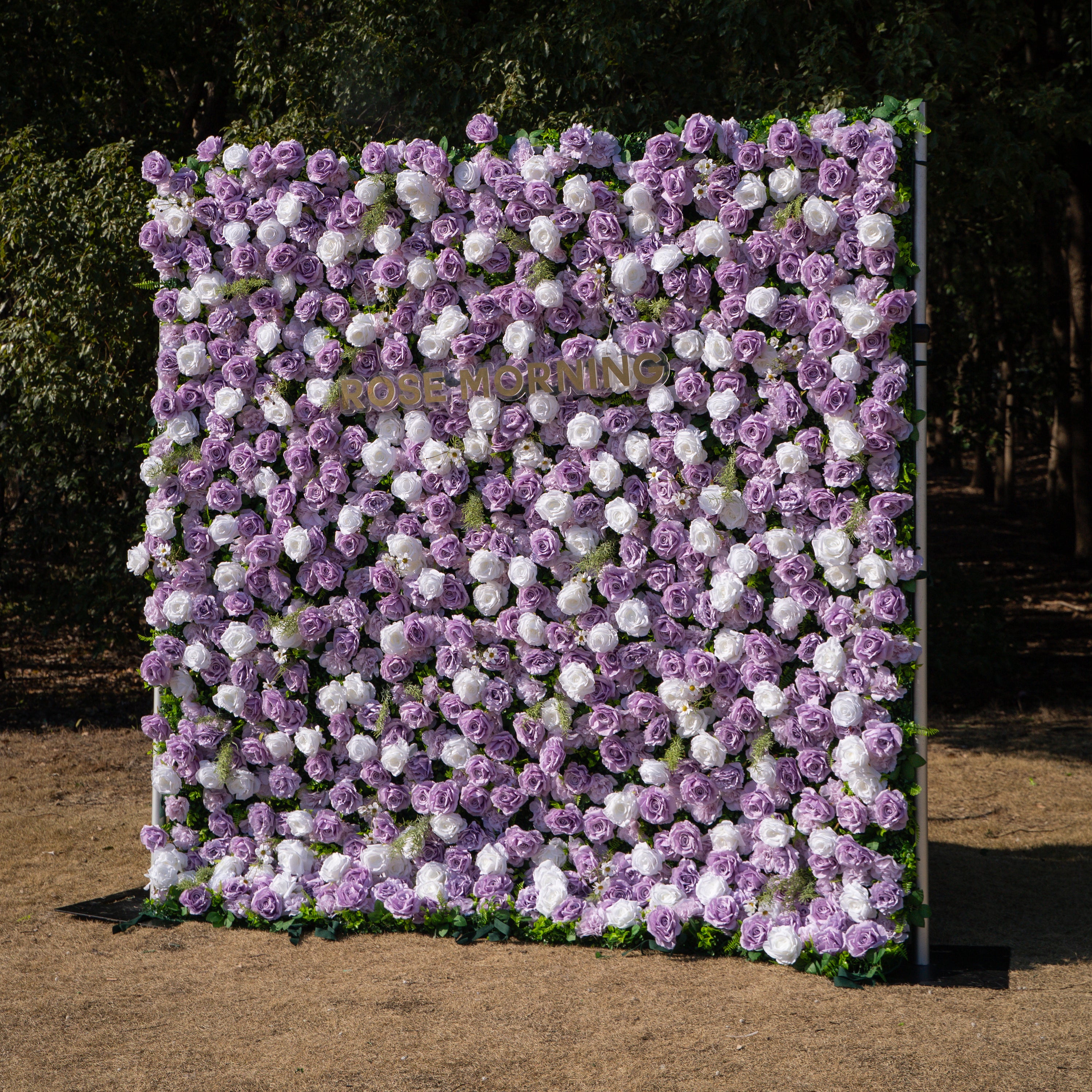 Calista: Luxury 3D Lilac &amp; Cream Silk Floral Wall Roll-Up Fabric Backdrop for Dreamy Weddings &amp; Bridal Showers