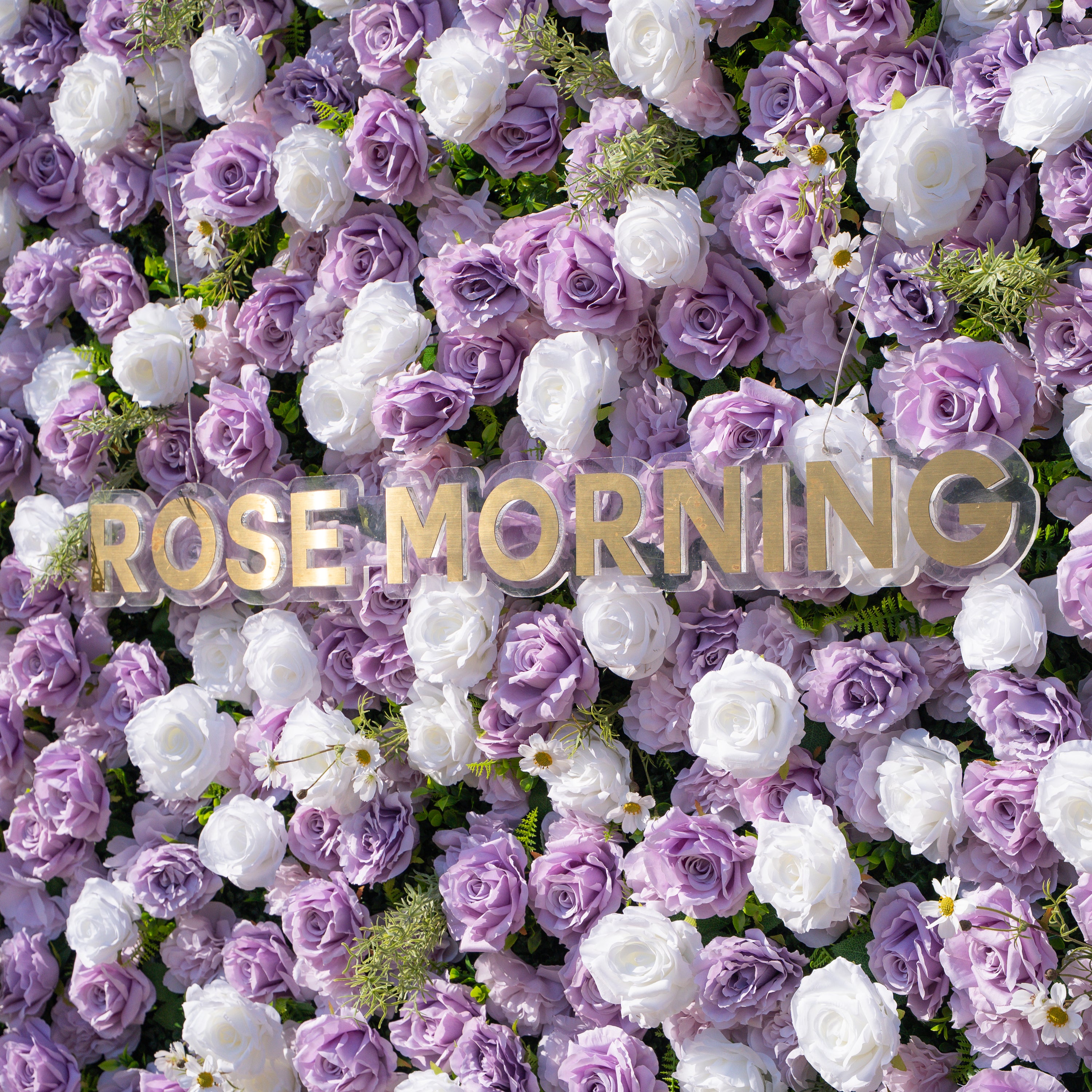 Calista: Luxury 3D Lilac &amp; Cream Silk Floral Wall Roll-Up Fabric Backdrop for Dreamy Weddings &amp; Bridal Showers