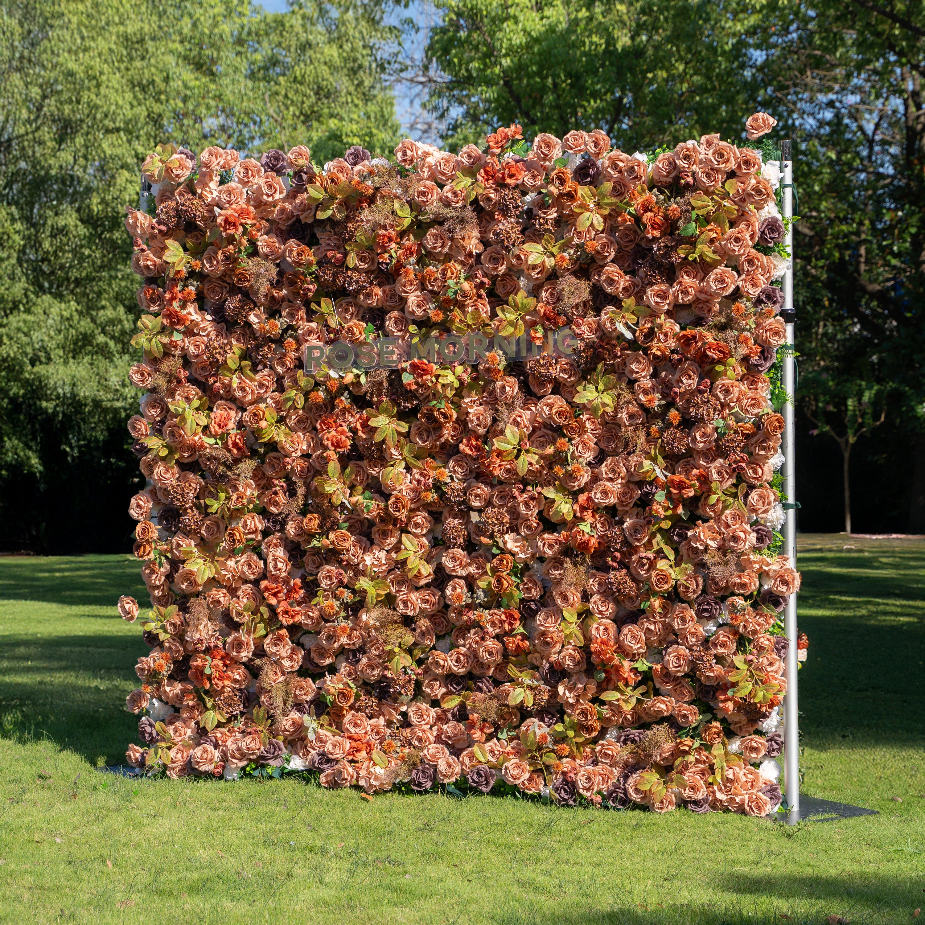 Cappuccino - Autumn Fall 5D Fabric Flower Wall Backdrop for Wedding Birthday Party Event Decoration