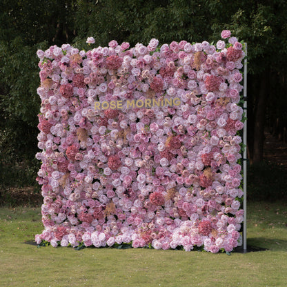 Carino：4D Fabric Artificial zip up curtain flower wall 8ft*8ft