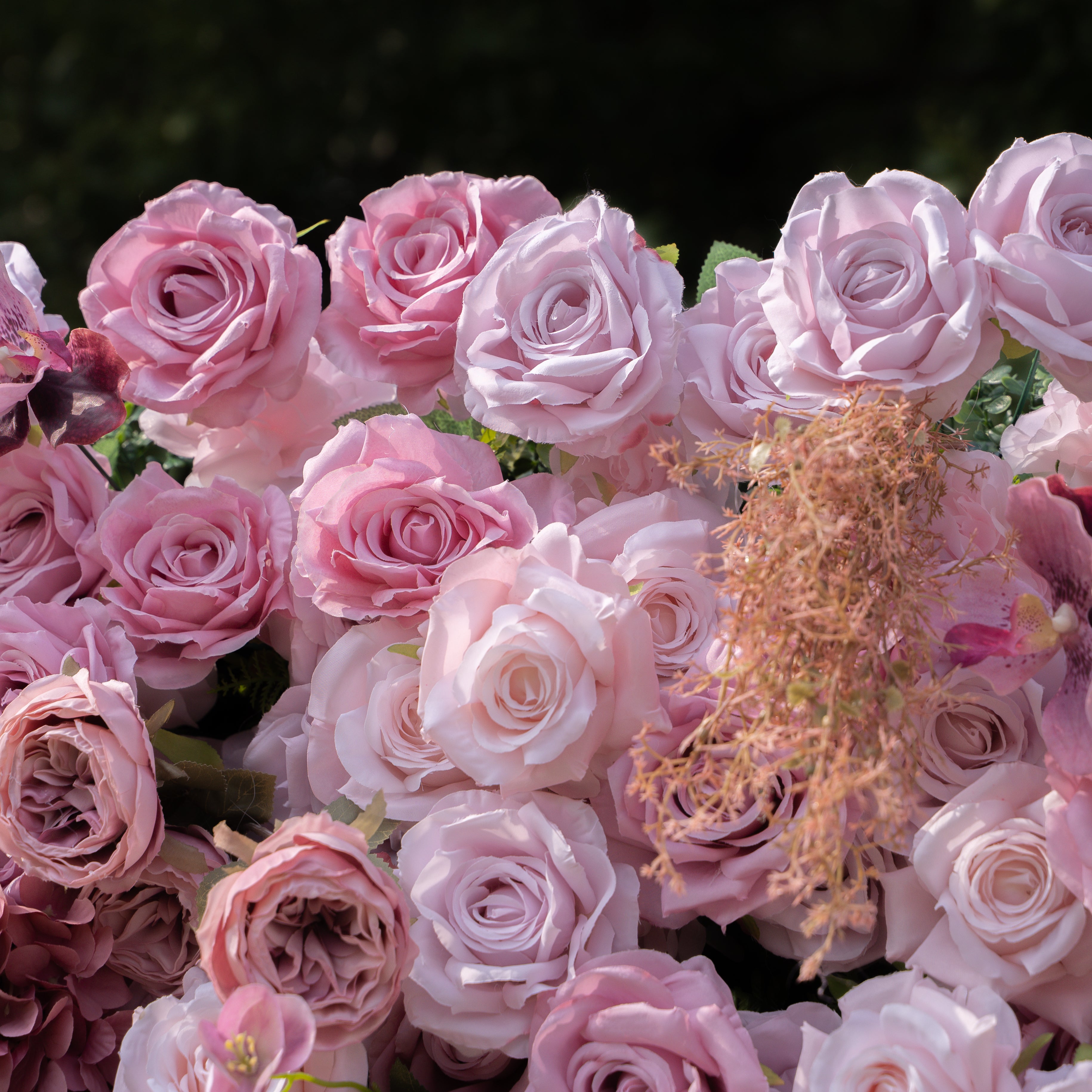 Carino：4D Fabric Artificial zip up curtain flower wall 8ft*8ft