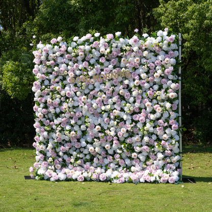 Carlin：4D Fabric Artificial rolling up curtain flower wall (Ready to Ship)