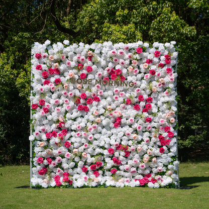 Carrie：3D Fabric Artificial rolling up curtain flower wall