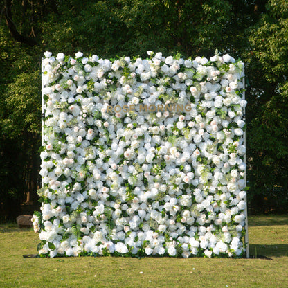 Cherish：5D Fabric Artificial rolling up curtain flower wall